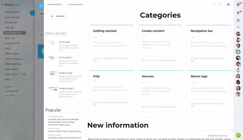 Bitrix24 Free Knowledge Base Software