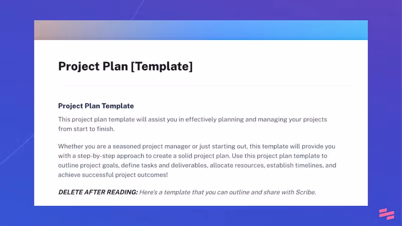 Project Plan Template