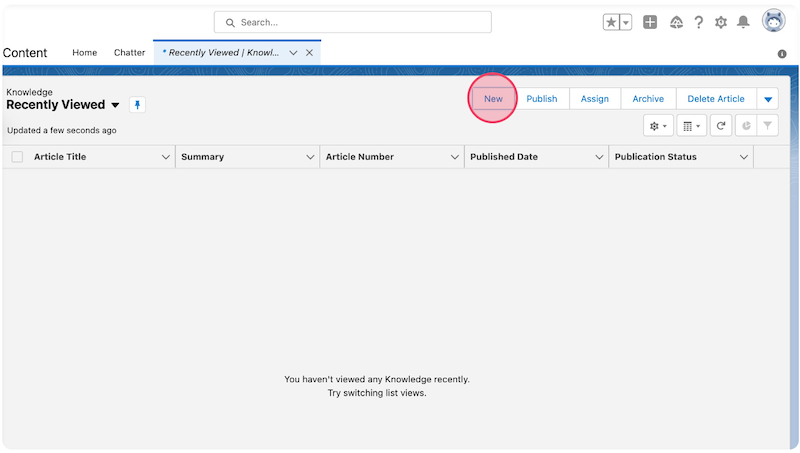 Adding a new Salesforce Knowledge article