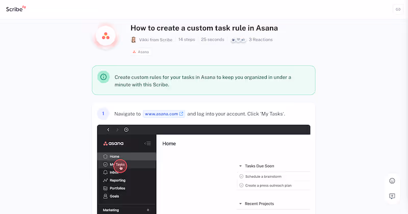 How to create a custom task rule in Asana - methods for training employees