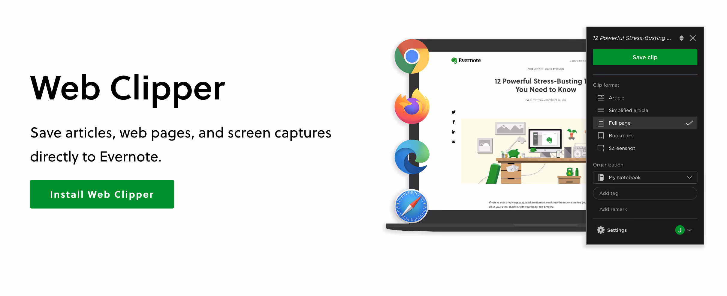 evernote web clipper home page: - technical writing chrome extension
