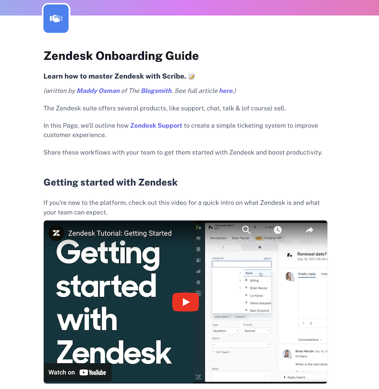 Scribe Zendesk Onboarding Guide - Screenshot tool/software windows