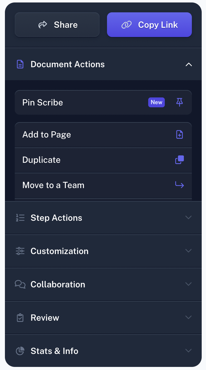 Customize your guide in the Scribe dashboard - screenshot generator