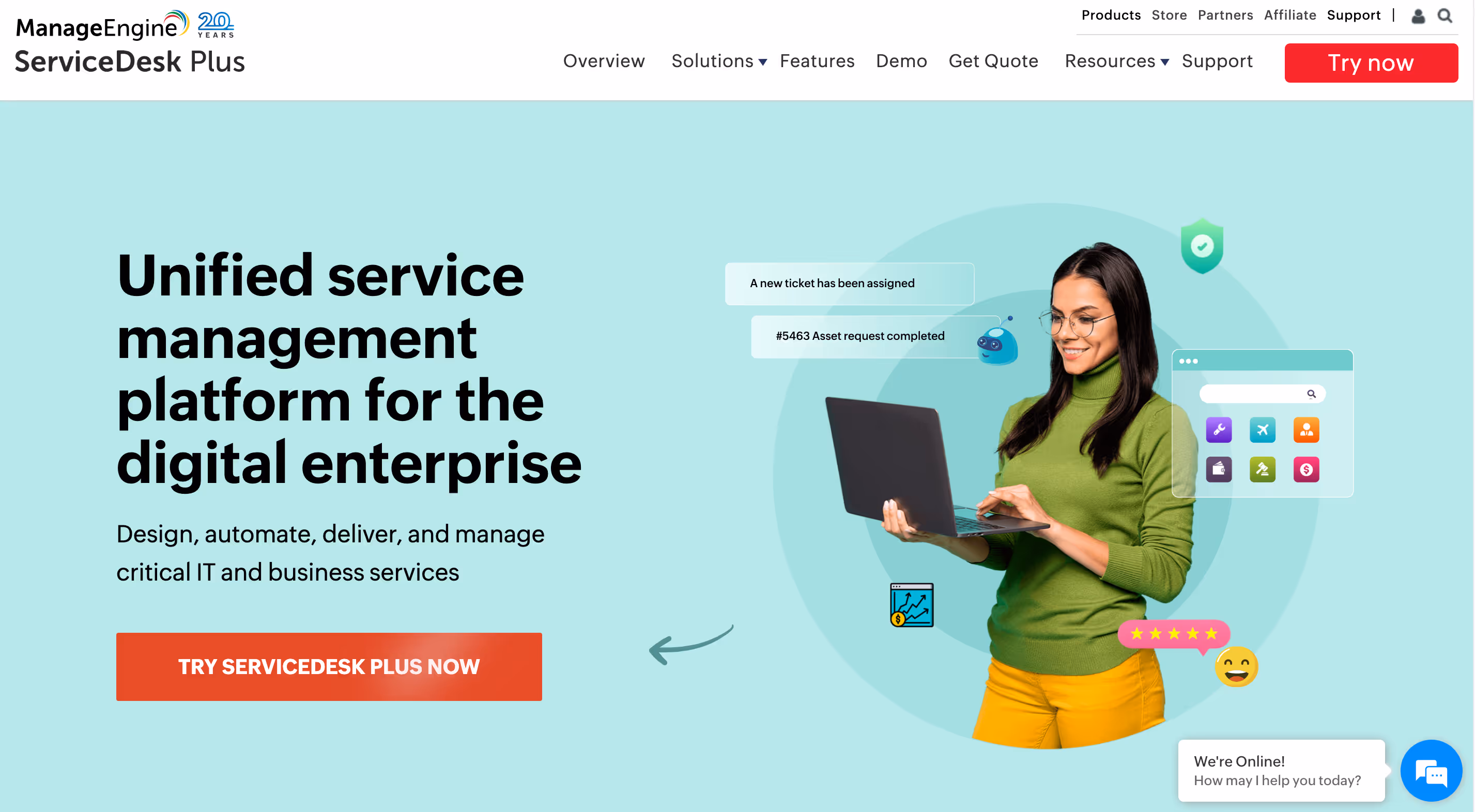 ServiceDesk Home Page — MSP asset management tool