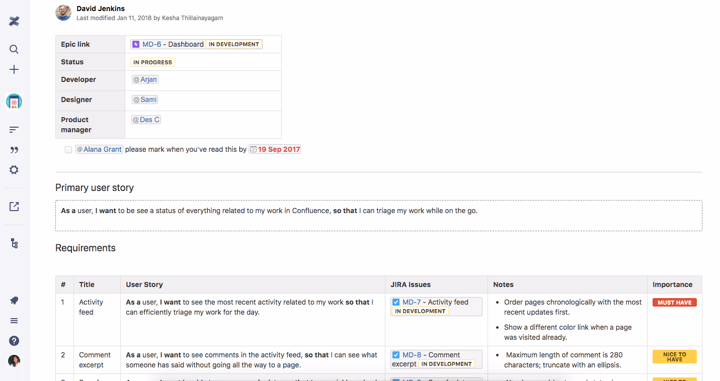IT documentation software — Confluence