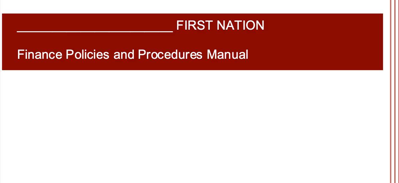 Finance policies and procedures manual