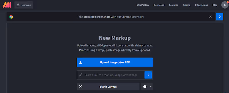 Markup Hero is a web-based screenshot software that sends real-time notifications via email.