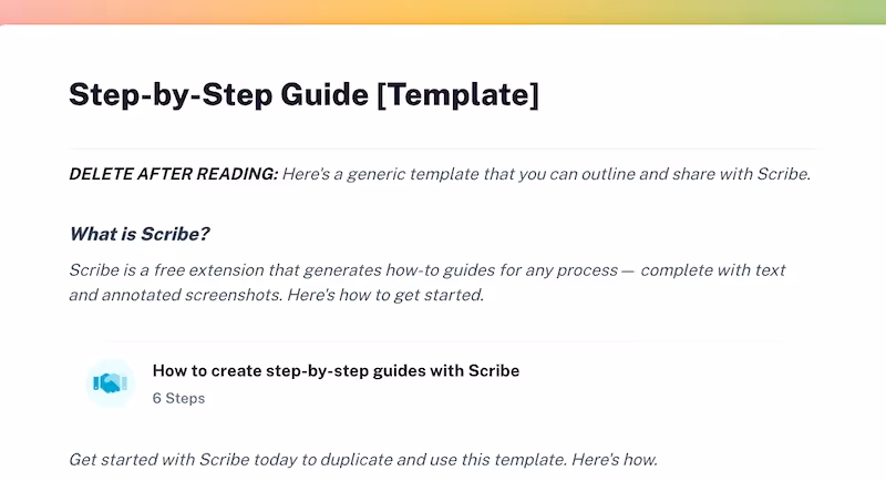 Free step-by-step guide template for your training manual