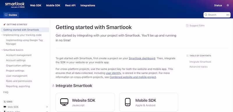 Smartlook user manual examples