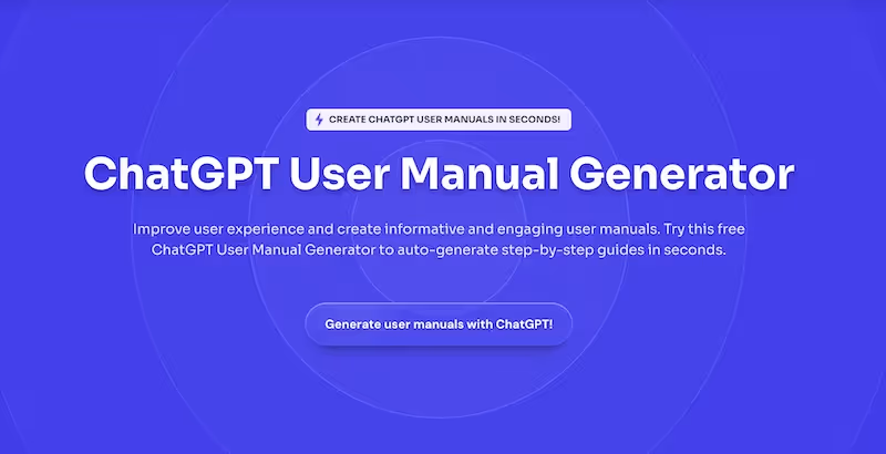 Free ChatGPT User Manual Generator