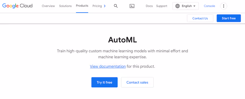 Google AutoML - no-code AI tools