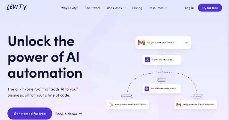 Levity - no-code AI tools