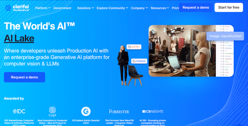 Clarifai no-code AI tools