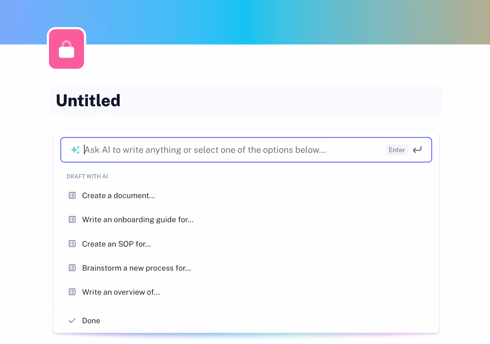 Screenshot of Scribe AI with the "Ask AI" prompt
