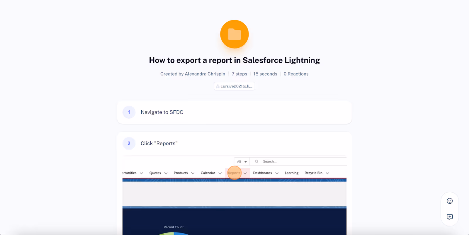 How to export a report in Salesforce Lightning: project management sop