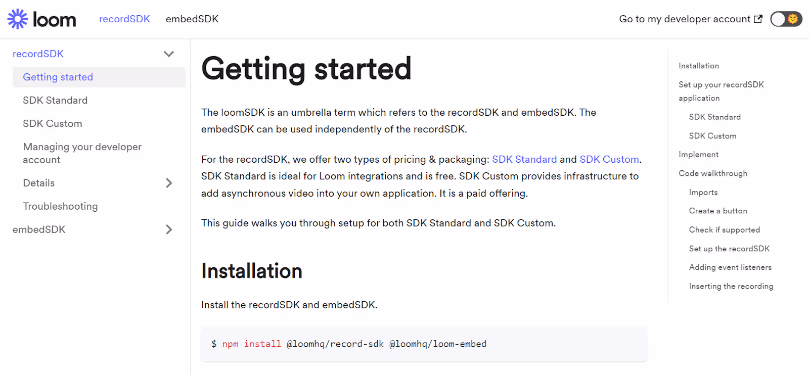 technical documentation examples: SDK documentation
