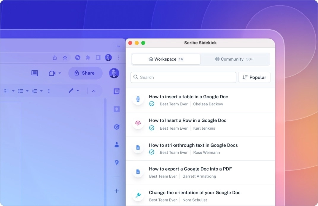 Use Scribe Sidekick to share guides with teammates