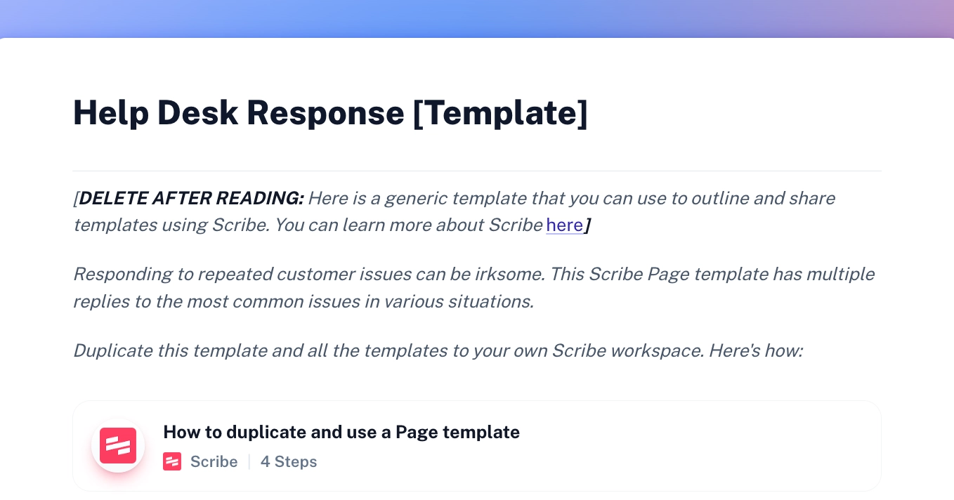 Free Help Desk Response Template