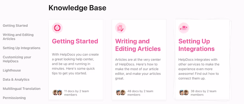 HelpDocs knowledge base: user manual tools