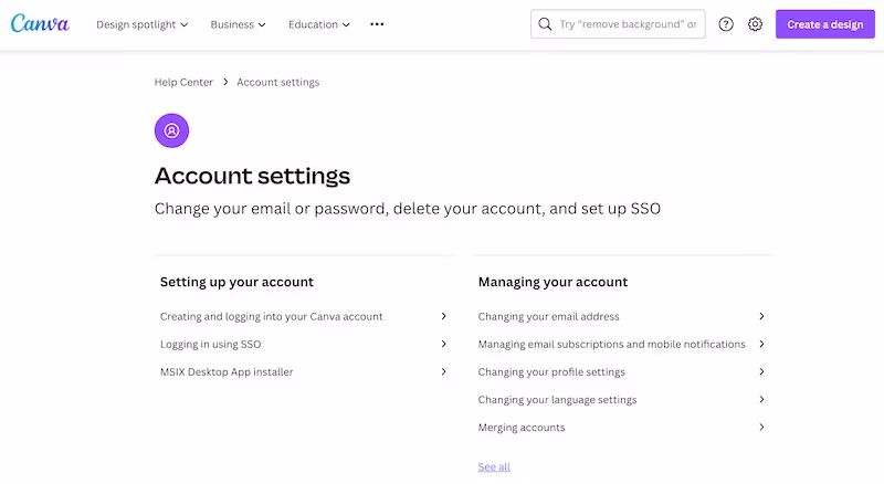 Canva user manual account settings: what is a user manual