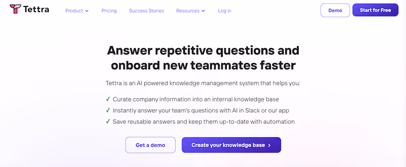 Tettra - Knowledge sharing system
