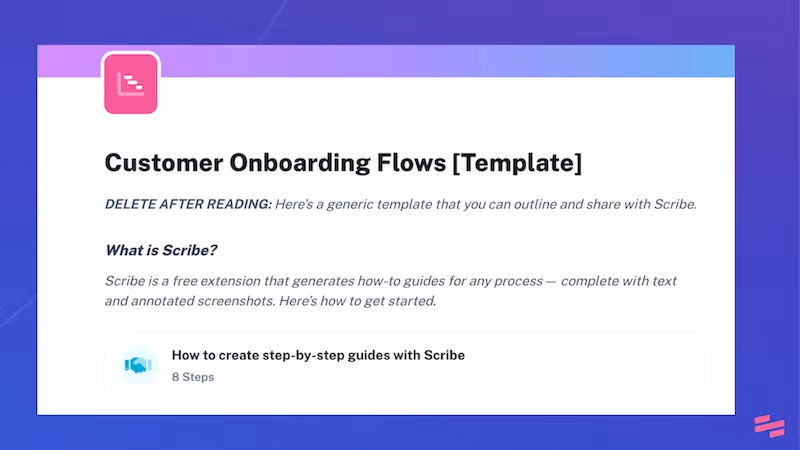 Free customer onboarding flows template