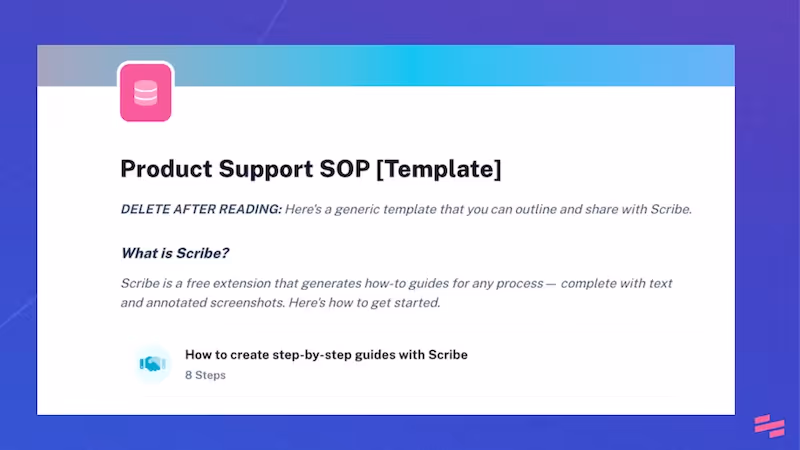 Free product support SOP template