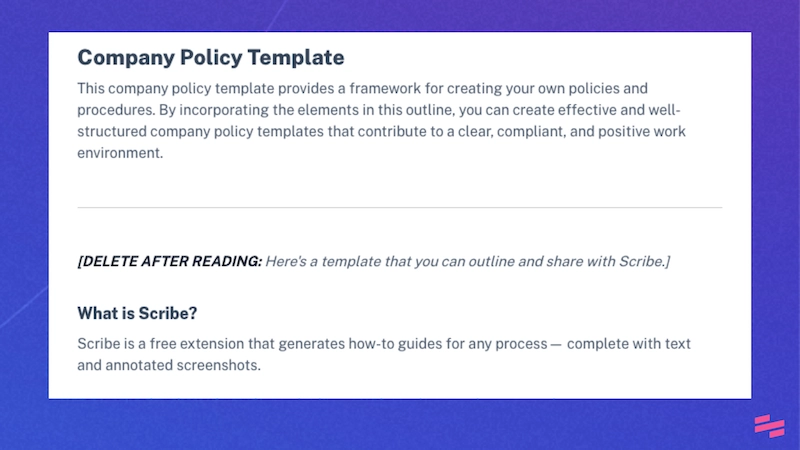 Free company policy template