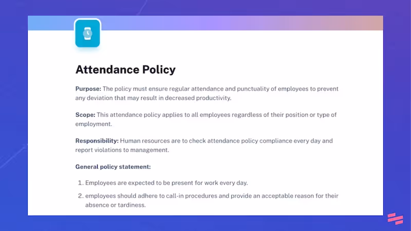 Free attendance policy template: Policy and Procedure Templates