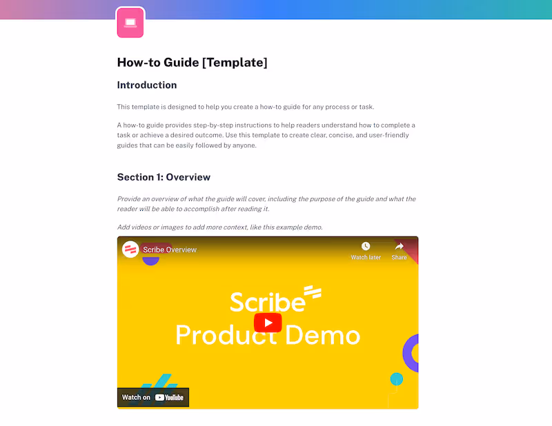 Free how-to guide template