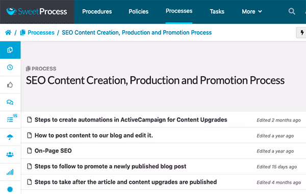 SweetProcess Task Management and Documentation Tool: best sop software