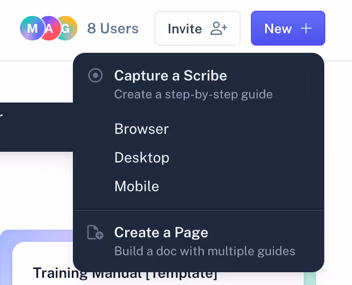 Use Scribe Pages to write your training manual