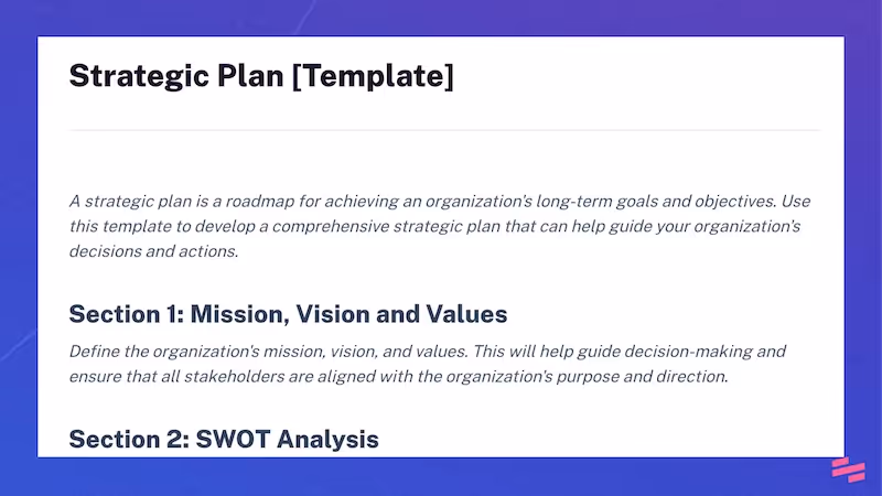 strategic plan template