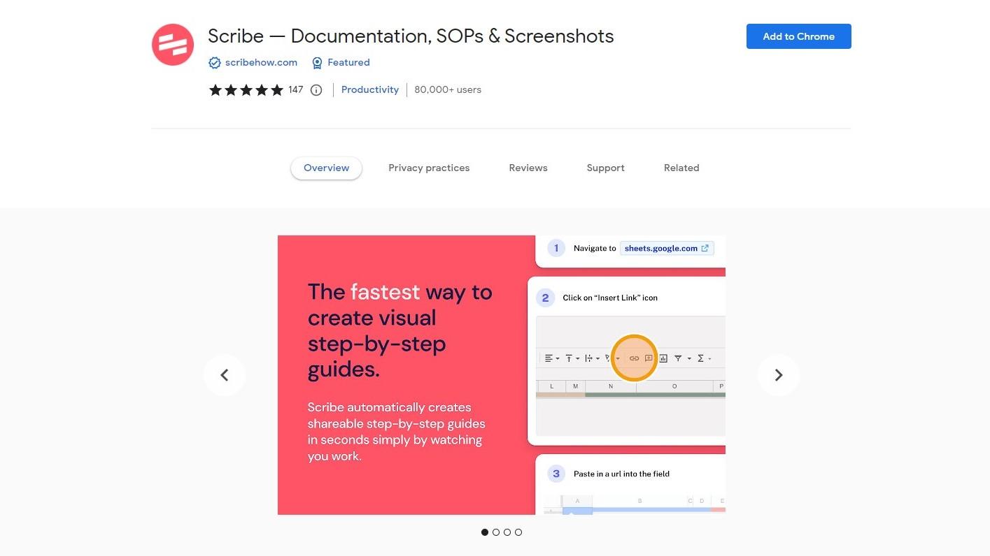 Install the Scribe recorder extension to write software documentation.