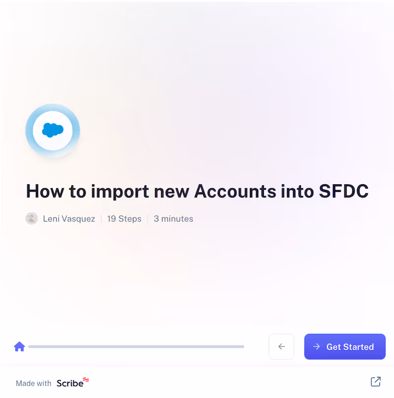 Import new accounts into SFDC - How to use Scribe for software documentation