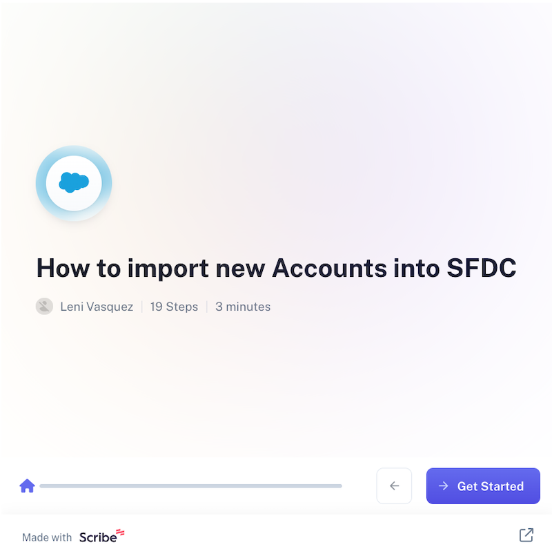 Import new accounts into SFDC - How to use Scribe for software documentation