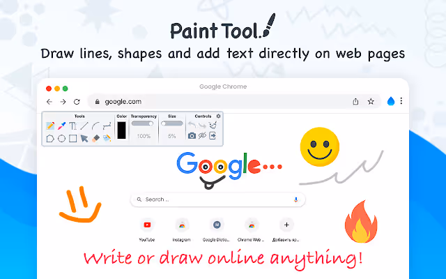 The paint tool screenshot extension for chrome is easy to use