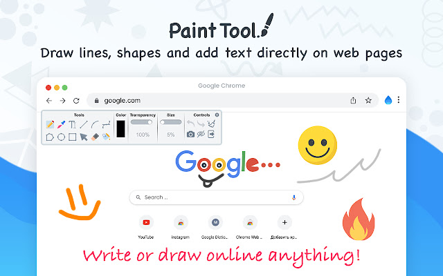 The paint tool screenshot extension for chrome is easy to use