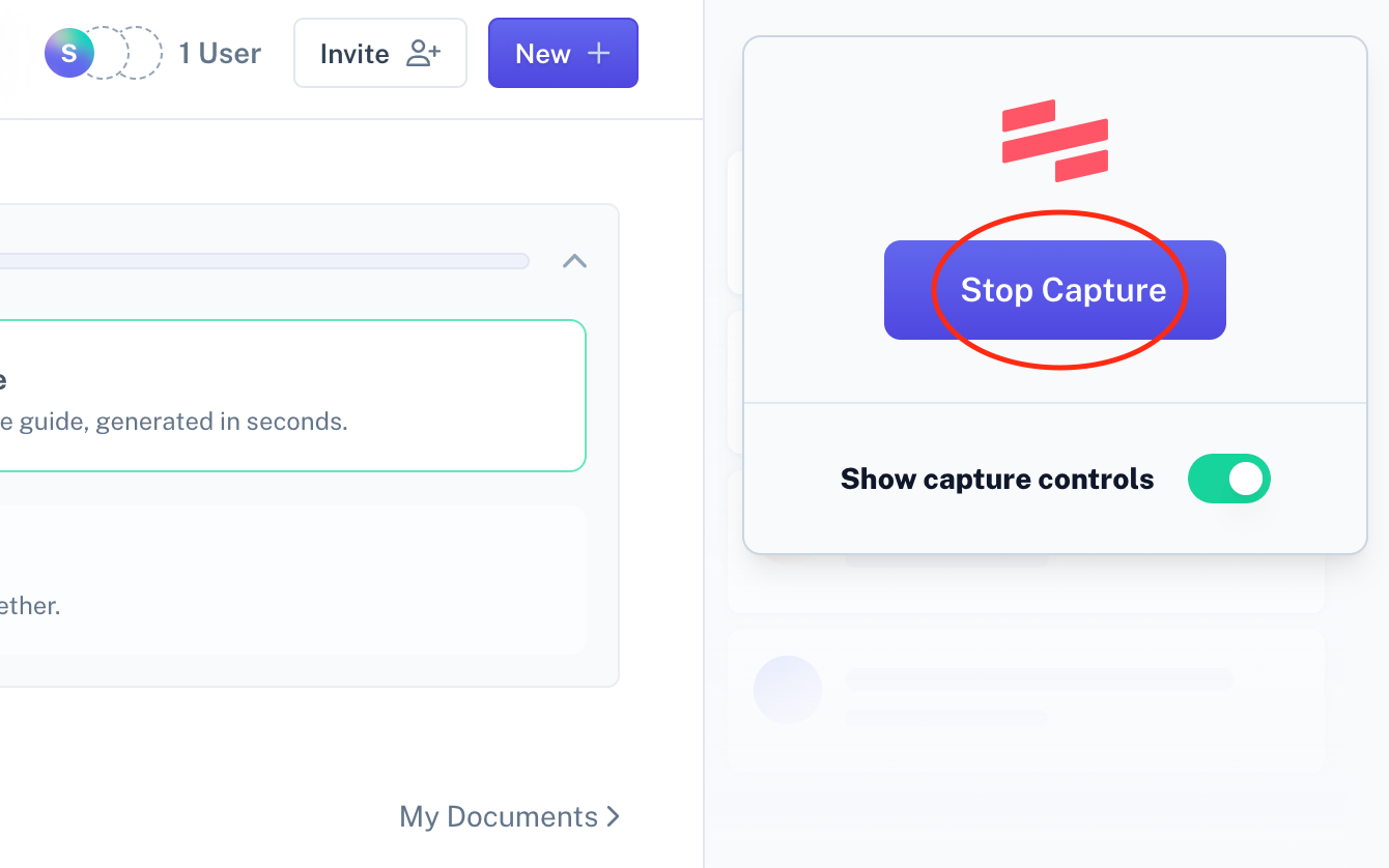 Click Stop Capture to generate your guide - screenshot generator