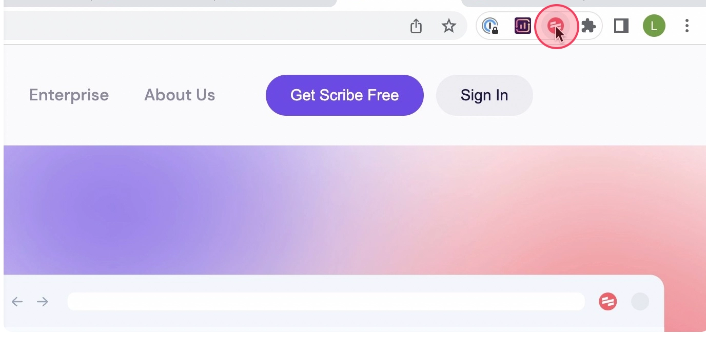 Click the Scribe icon in your Windows browser