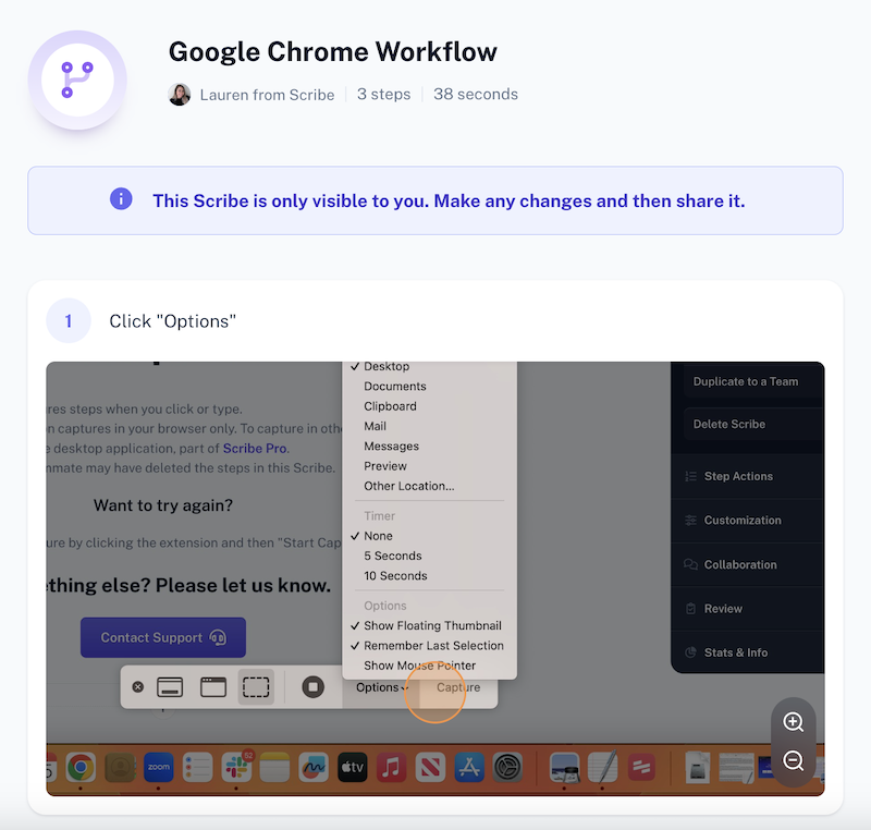 Guide created with windows screen recorder called "Google Chrome Workflow"