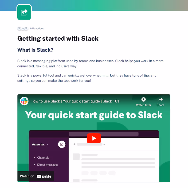 Scribe getting started with Slack - step recorder software