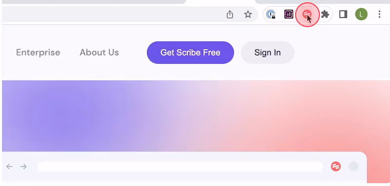 Click on the Scribe browser extension to capture your process