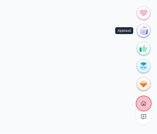 A screenshot of Scribe’s ai document generator feedback reactions, including gem, astonished, like, applaud and love. There’s also a small button to open the comment box.