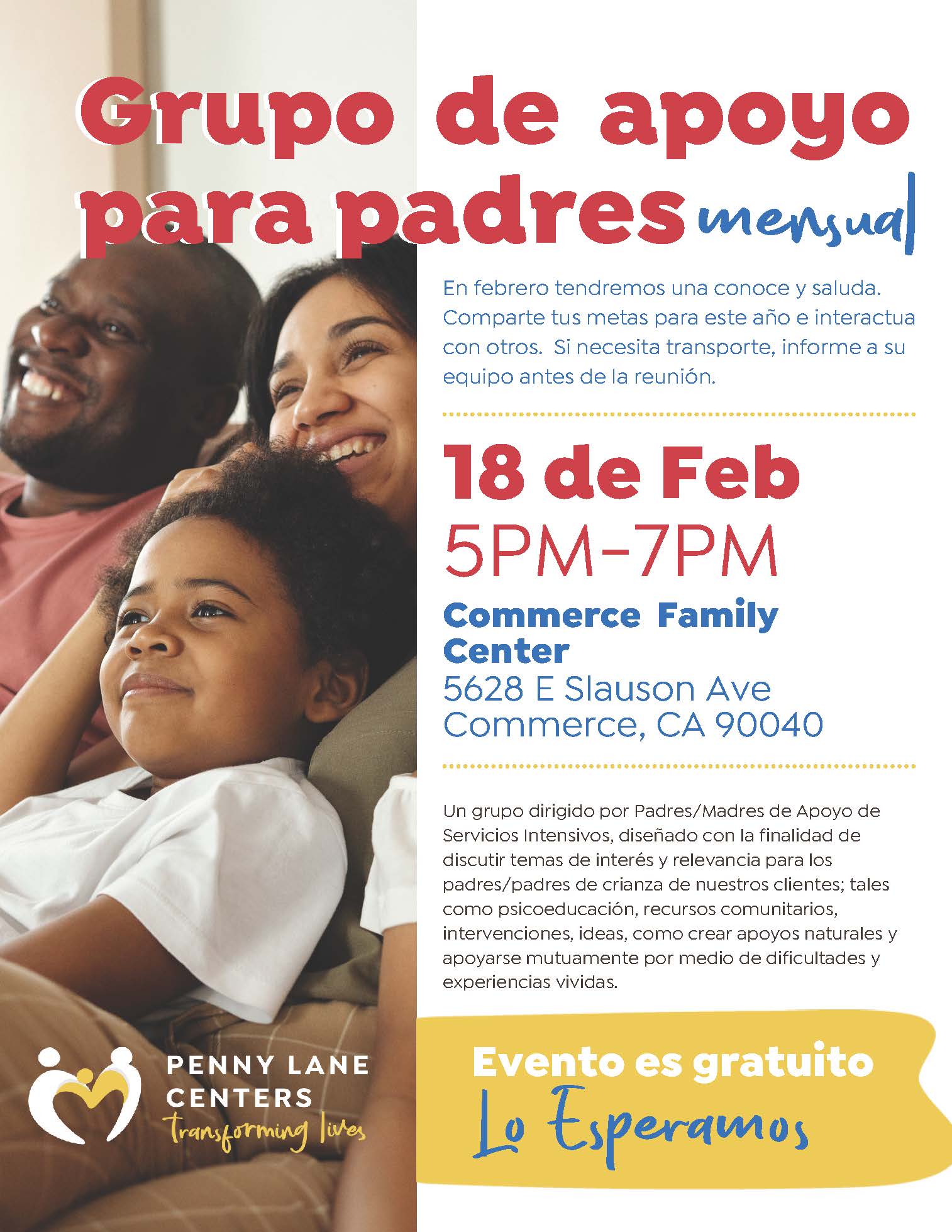 Commerce Intensive Services Grupo de apoyo para padres mensual