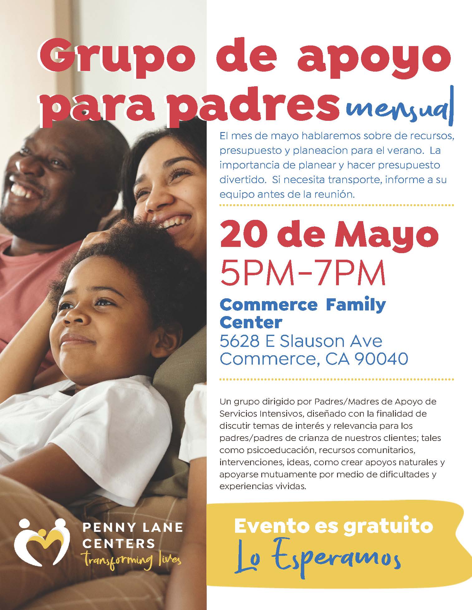 Commerce Intensive Services Grupo de apoyo para padres mensual