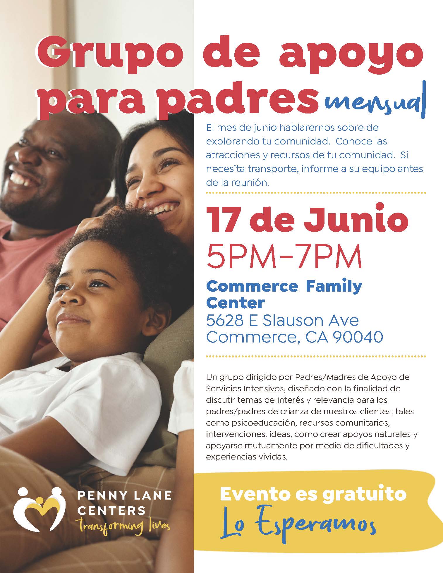 Commerce Intensive Services Grupo de apoyo para padres mensual