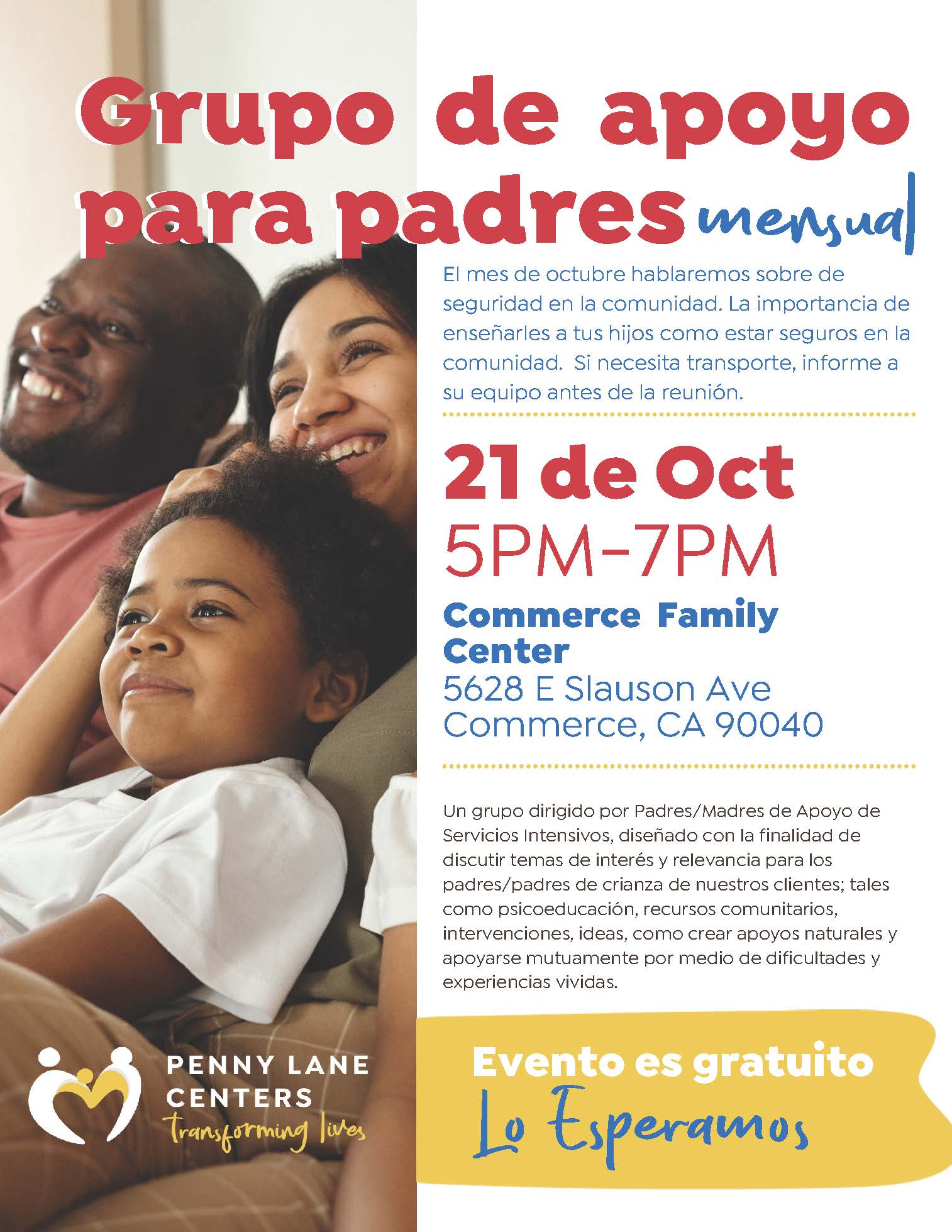 Commerce Intensive Services Grupo de apoyo para padres mensual