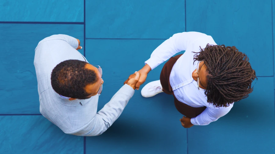 Two men shaking hands