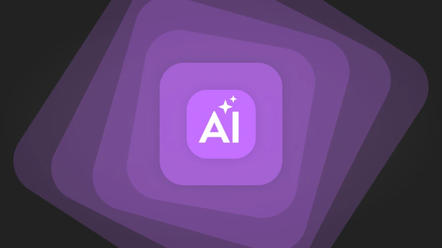 ai icon over dark brackground